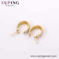 E-608 xuping moda New arrival Rhinestone 24 K cor de ouro simples brincos de argola para as mulheres